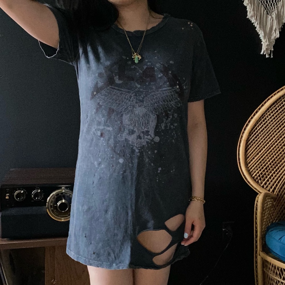 Distressed tshirt dress